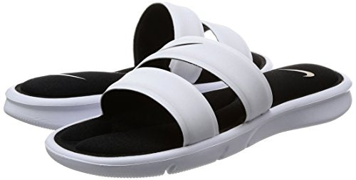 Nike Women's Ultra Comfort Slide Athletic Sandal, White/Black, 8 B(M) US - Nike