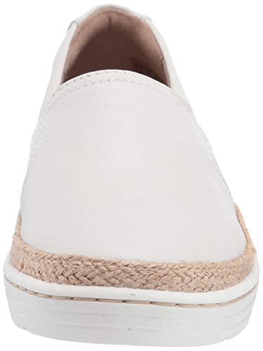 Clarks Women's Marie Sail Loafer Flat, White Leather, 9.5 M US