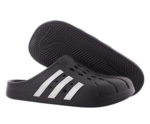 adidas unisex adult Adilette Clog Slide Sandal, Core Black/Silver Metallic/Core Black, 6 Women Men US