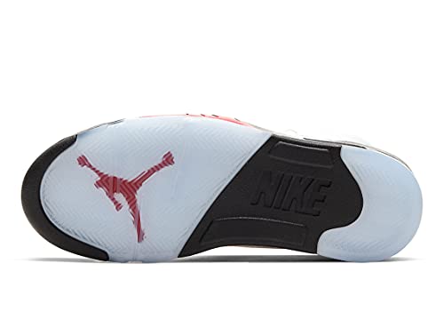 Air Jordan 5 Retro Fire Red Silver Tongue 2020 Taille 14 - Homme DA1911-102 Blanc/Fire Rouge/Noir