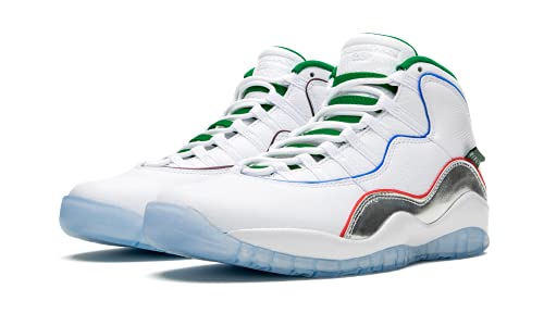 Nike Mens Air Jordan Retro 10 Wings Size 8 - CK4352 103 White/Chrome - Nike