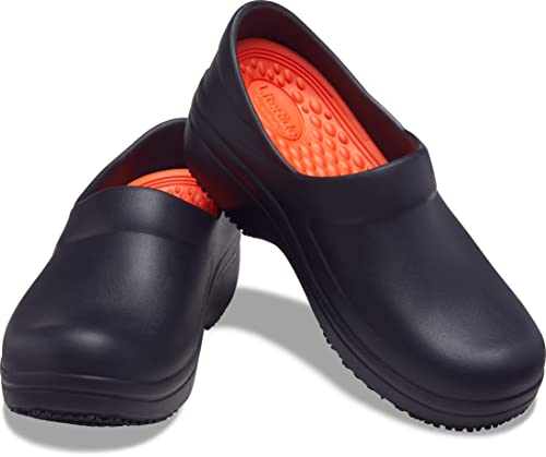 Crocs Women's Neria Pro II LiteRide Clog | Slip Resistant Work Shoes, Black, 8 - Crocs