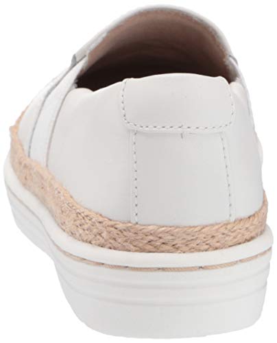 Clarks Women's Marie Sail Loafer Flat, White Leather, 9.5 M US