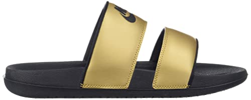 Nike Women's Offcourt Duo Slides (7, Metallic Gold/Black/Black) - Nike