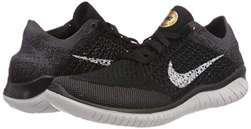 Nike Women's Free Rn Flyknit 2018 Running Shoe (9.5, Black/Vast Grey-Metallic Gold) - Nike