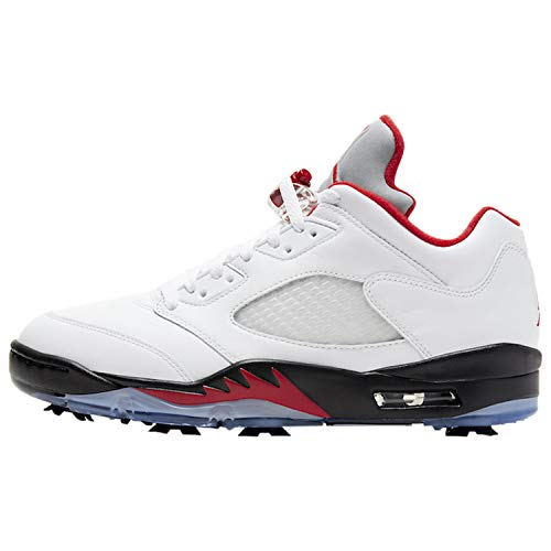 Jordan Mens Air Jordan 5 Low CU4523 100 - Size 7 White/Fire Red-Black - Jordan