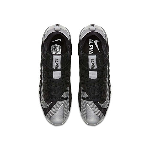 Nike Men's Alpha Menace Pro Mid Football Cleats-Metallic Silver/Black - Nike