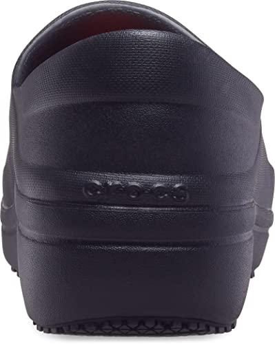 Crocs Women's Neria Pro II LiteRide Clog | Slip Resistant Work Shoes, Black, 8