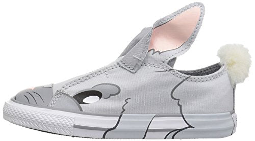 Converse Baby-Girl's Chuck Taylor All Star Creatures Sneaker, Grey/Navy, 3 M US Infant