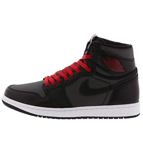 Air Jordan 1 Retro High OG Size 10.5 - Men 555088-060 Black Satin/Gym Red