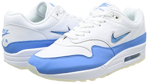 NIKE Hombre Air Max 1 Premium SC Jewel 918354-102 Talla de Hombre Talla 9.5/Talla 12 Blanco Azul