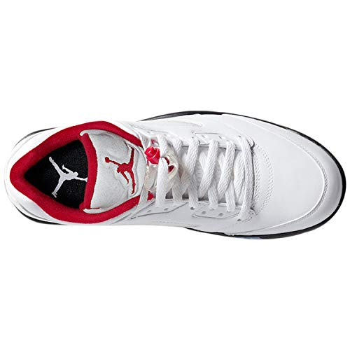 Jordan Mens Air Jordan 5 Low CU4523 100 - Size 7 White/Fire Red-Black - Jordan