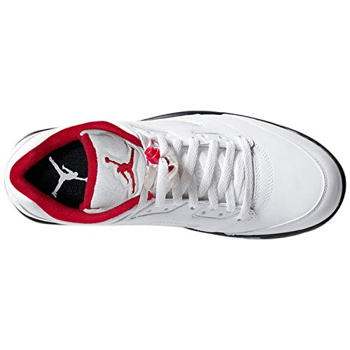 Jordan Mens Air Jordan 5 Low CU4523 100 - Size 7 White/Fire Red-Black