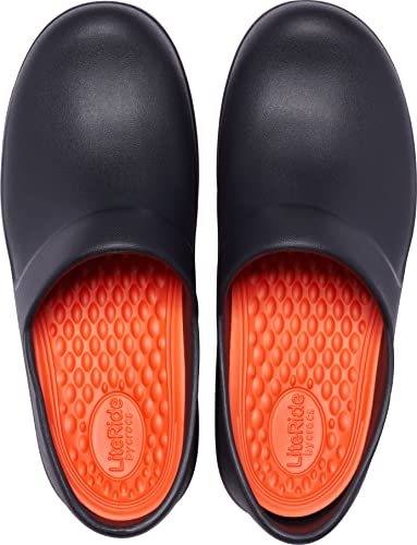 Crocs Women's Neria Pro II LiteRide Clog | Slip Resistant Work Shoes, Black, 8 - Crocs