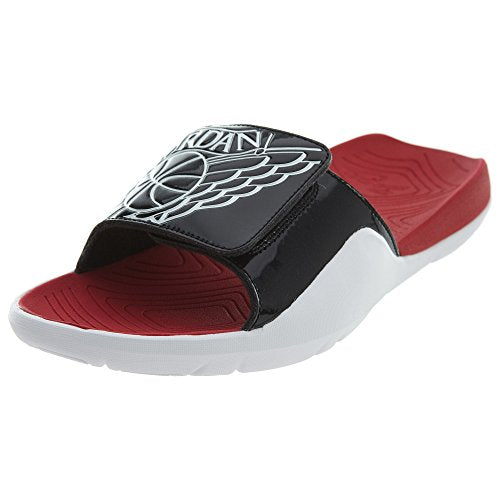 Jordan Hydro 7 Slides Size 9 - Men AA2517-001 Black/White/Gym Red Sandal