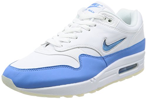 NIKE Hombre Air Max 1 Premium SC Jewel 918354-102 Talla de Hombre Talla 9.5/Talla 12 Blanco Azul