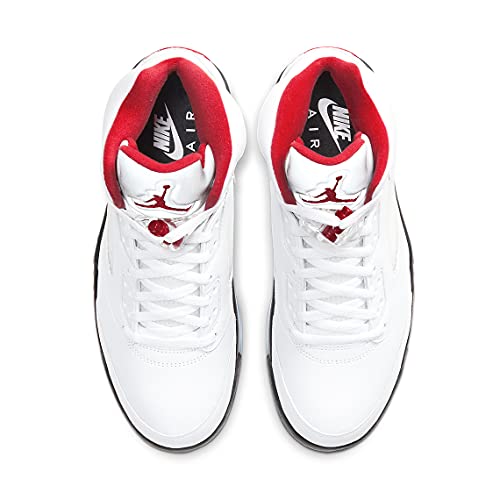 Air Jordan 5 Retro Fire Red Silver Tongue 2020 Taille 14 - Homme DA1911-102 Blanc/Fire Rouge/Noir