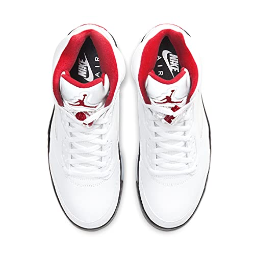 Air Jordan 5 Retro Fire Red Silver Tongue 2020 Size 14 - Men DA1911-102 White/Fire Red/Black