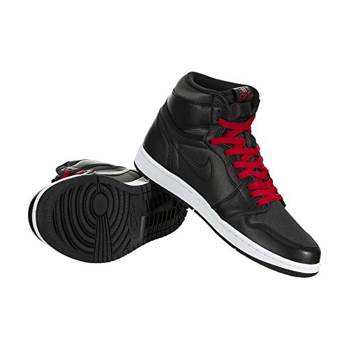 Air Jordan 1 Retro High OG Size 10 - Men 555088-060 Black Satin/Gym Red - Jordan
