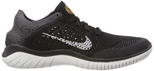 Nike Women's Free Rn Flyknit 2018 Running Shoe (9.5, Black/Vast Grey-Metallic Gold) - Nike