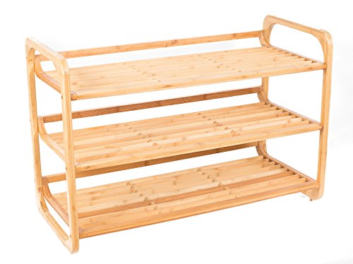BirdRock Home 3-Tier Bamboo Shoe Rack | Environmentally Friendly | Fits 9-12 Shoes - DOPEFOOT