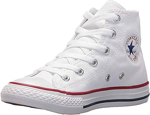 Converse Chuck Taylor All Star Canvas High Top Sneaker, optical white, 1 M US Little Kid