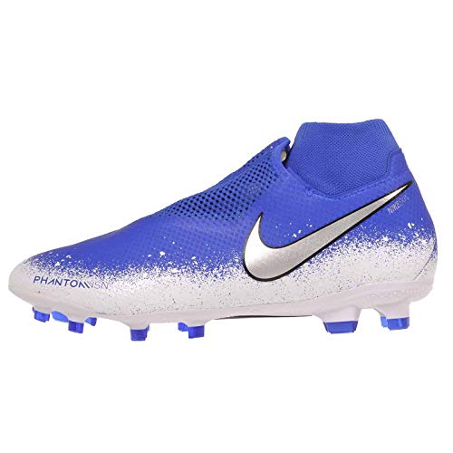 Nike Men's Phantom VSN Pro DF FG Soccer Size 12 - Men AO3266-410 Racer Blue/Chrome-White - Nike
