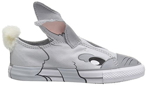 Converse Baby-Girl's Chuck Taylor All Star Creatures Sneaker, Grey/Navy, 3 M US Infant