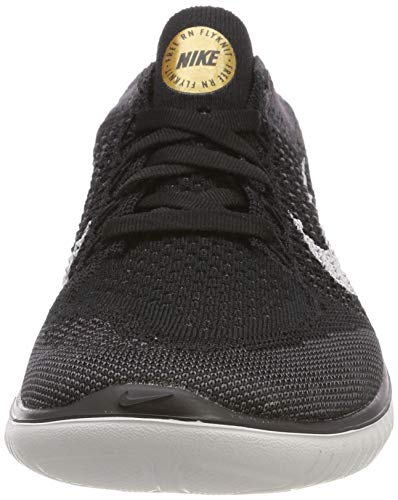 Nike Women's Free Rn Flyknit 2018 Running Shoe (9.5, Black/Vast Grey-Metallic Gold) - Nike