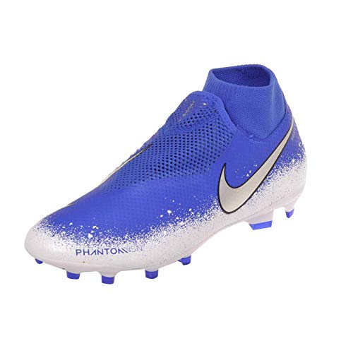 Nike Men's Phantom VSN Pro DF FG Soccer Size 12 - Men AO3266-410 Racer Blue/Chrome-White - Nike