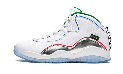 Nike Mens Air Jordan Retro 10 Wings Size 8 - CK4352 103 White/Chrome - Nike