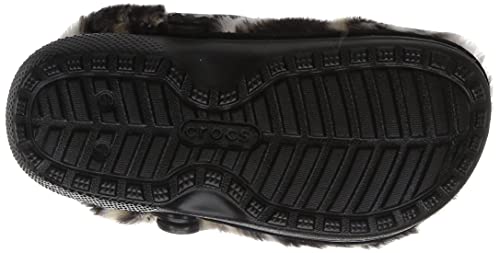 Crocs Unisex Classic Fur Sure Clog | Fuzzy Slippers, Black/Multi Bleach Dye, US Women - Adidas