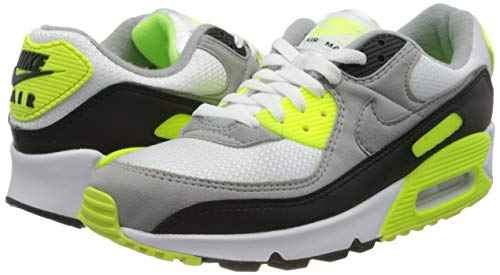Nike Mens Air Max 90 Running Shoe, Adult, White Particle Grey Volt Black Lt Smoke Grey - Nike
