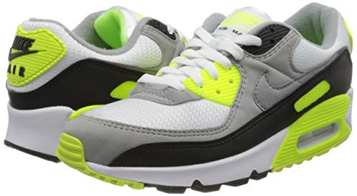 Nike Mens Air Max 90 Running Shoe, Adult, White Particle Grey Volt Black Lt Smoke Grey