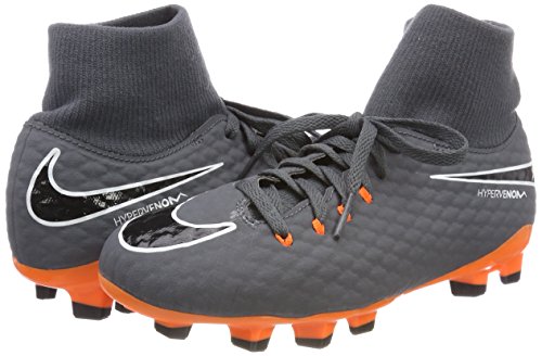 Nike Men's Phantom 3 Academy DF FG Soccer Cleat (11 D(M) US, Dark Grey/Total Orange/White) - Nike