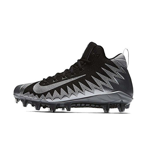 Nike Men's Alpha Menace Pro Mid Football Cleats-Metallic Silver/Black - Nike