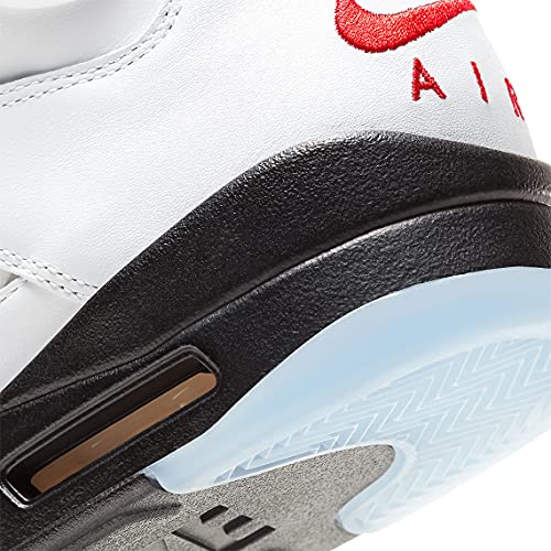 Air Jordan 5 Retro Fire Red Silver Tongue 2020 Taille 14 - Homme DA1911-102 Blanc/Fire Rouge/Noir