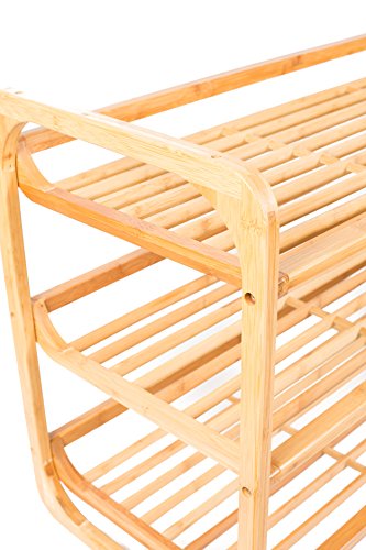 BirdRock Home 3-Tier Bamboo Shoe Rack | Environmentally Friendly | Fits 9-12 Shoes - DOPEFOOT