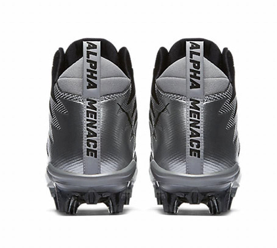 Nike Alpha Menace Pro Mid Football Cleats 871451 001 Men's Size 9/Size 10.5/Size 11.5/Size 12 Metallic Silver/Black - DOPEFOOT