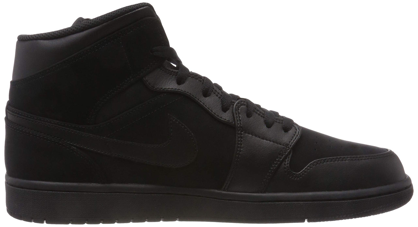Nike Air Jordan 1 Mid Hombres Tamaño 13 Triple Negro/Gris oscuro 554724-050