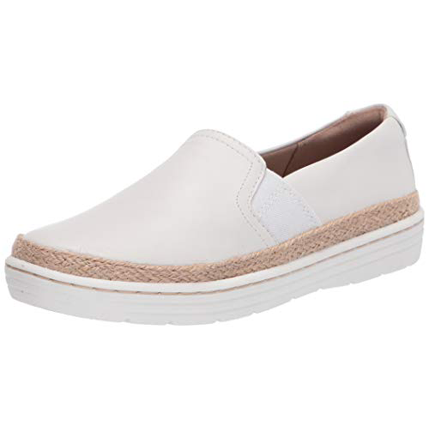 Clarks Women's Marie Sail Loafer Flat, White Leather, 9.5 M US