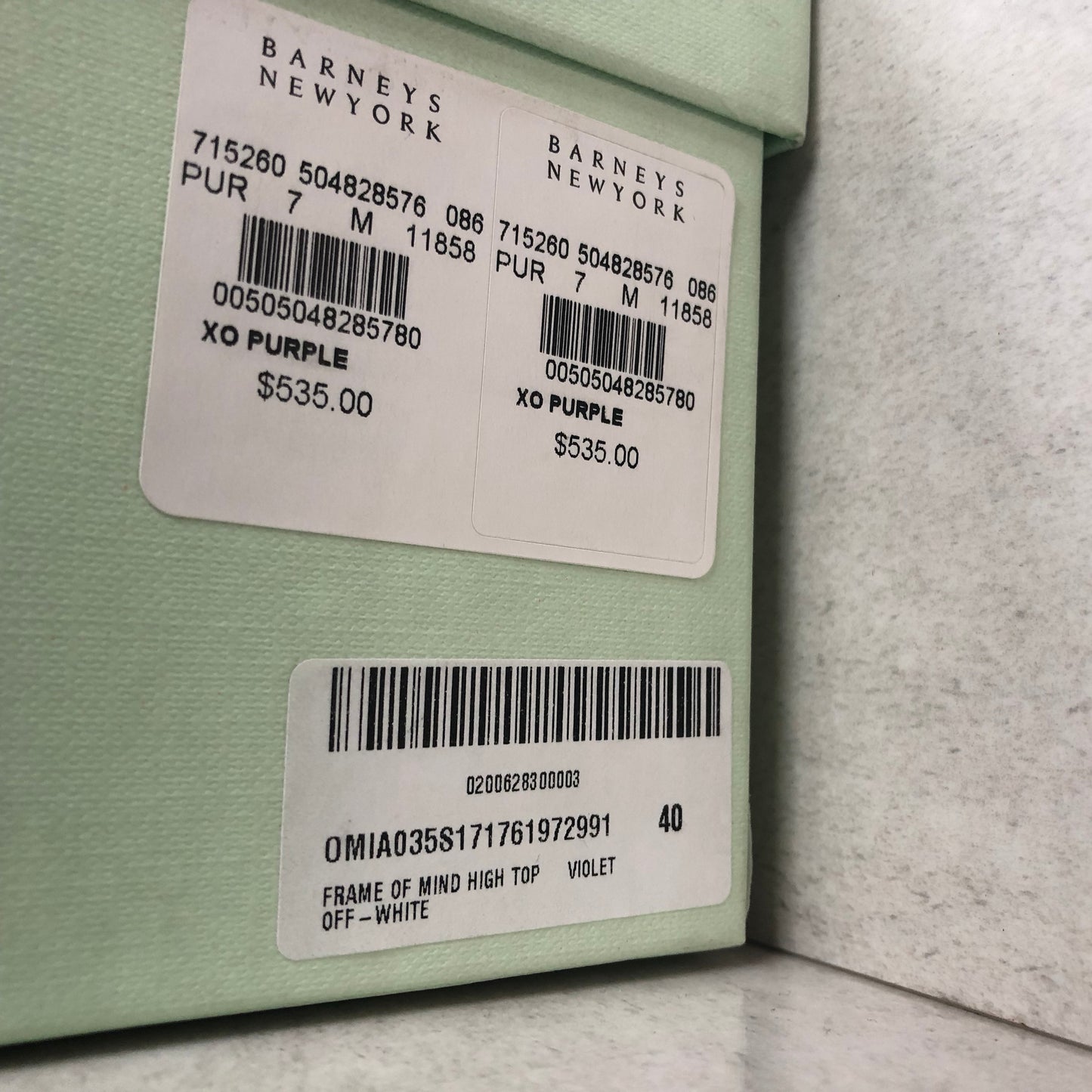 Off White Virgil Abloh Frame of Mind High Size 7 Purple/Black Suede - Off White