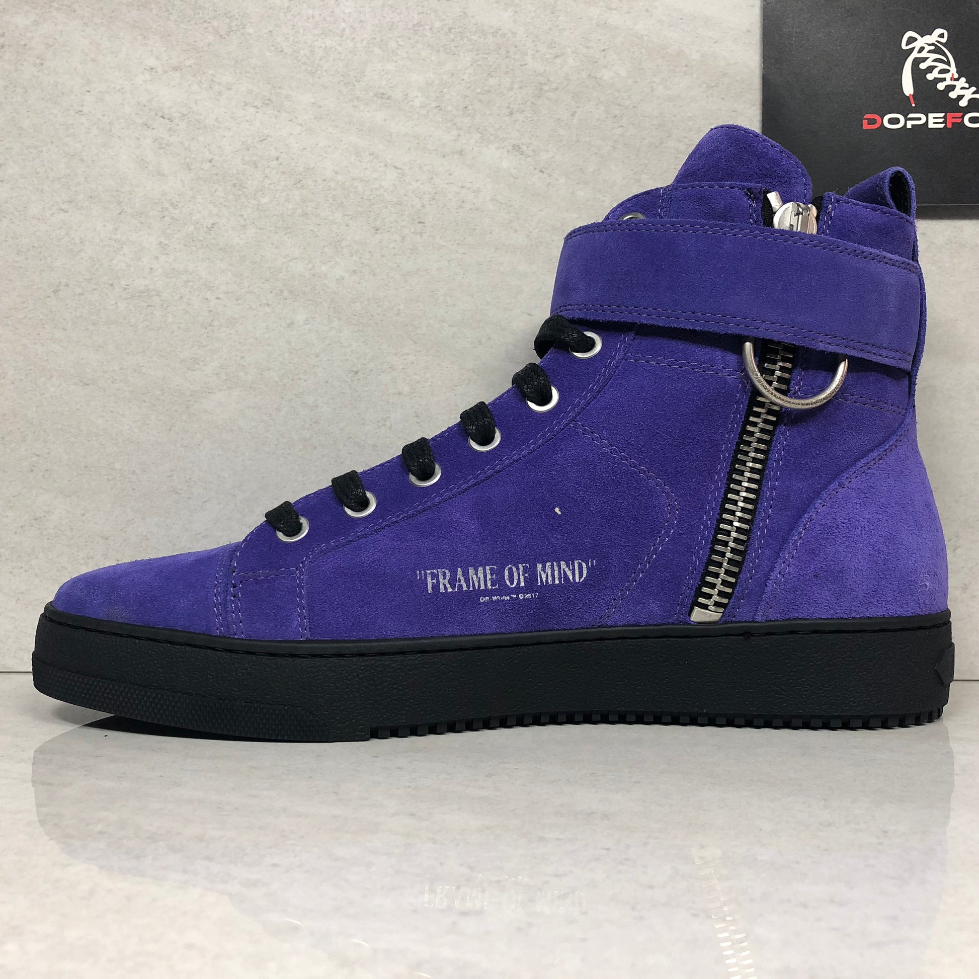 Off White Virgil Abloh Frame of Mind High Size 7 Purple/Black Suede - Off White