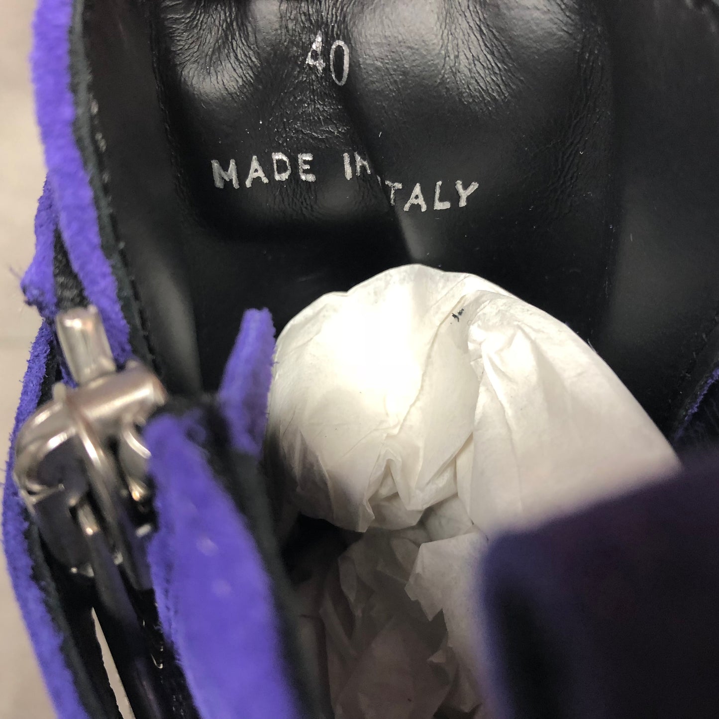 Off White Virgil Abloh Frame of Mind High Size 7 Purple/Black Suede - Off White