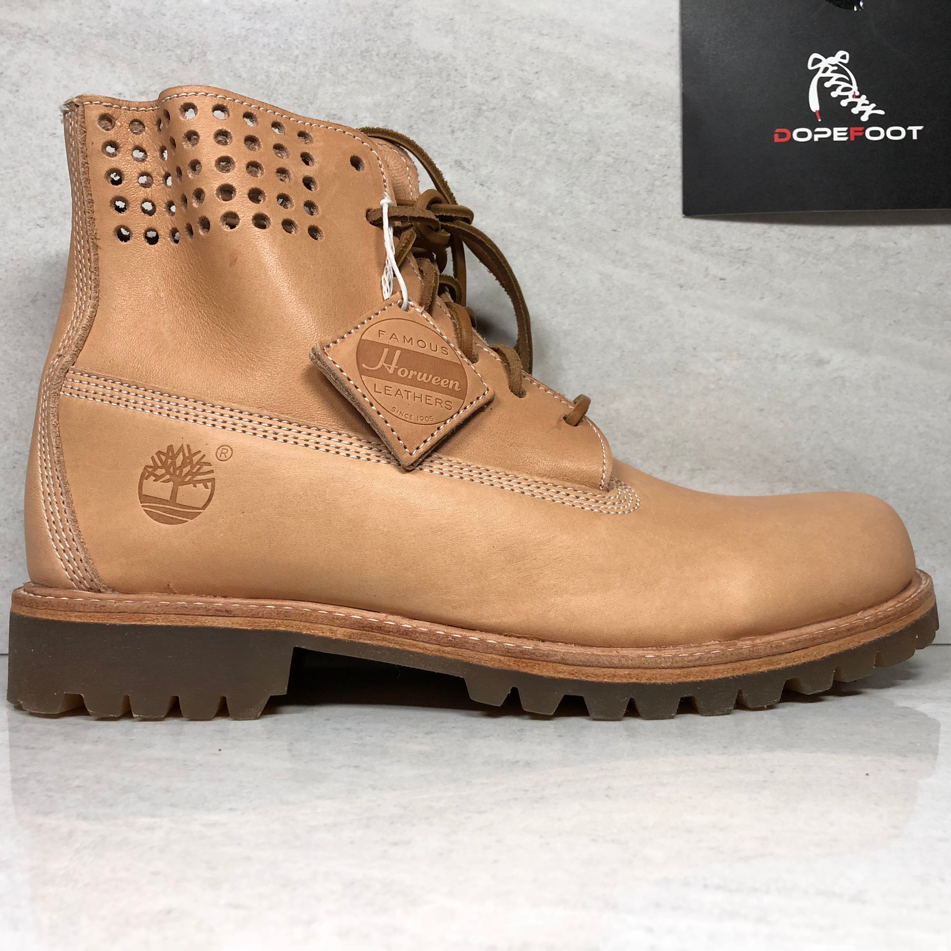 DS Timberland 6" Premium Perforated Veg Tan Size 10.5 Horween Leather TB0A1BBJ - Timberland