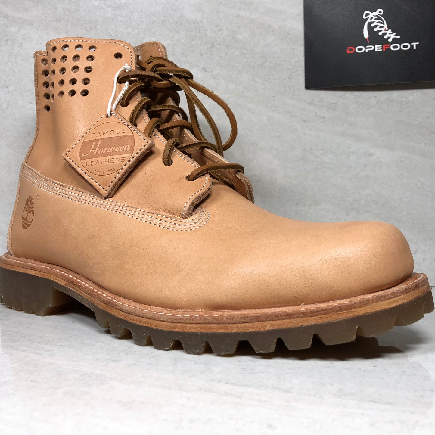 DS Timberland 6" Premium Perforated Veg Tan Taille 10.5 Cuir Horween TB0A1BBJ