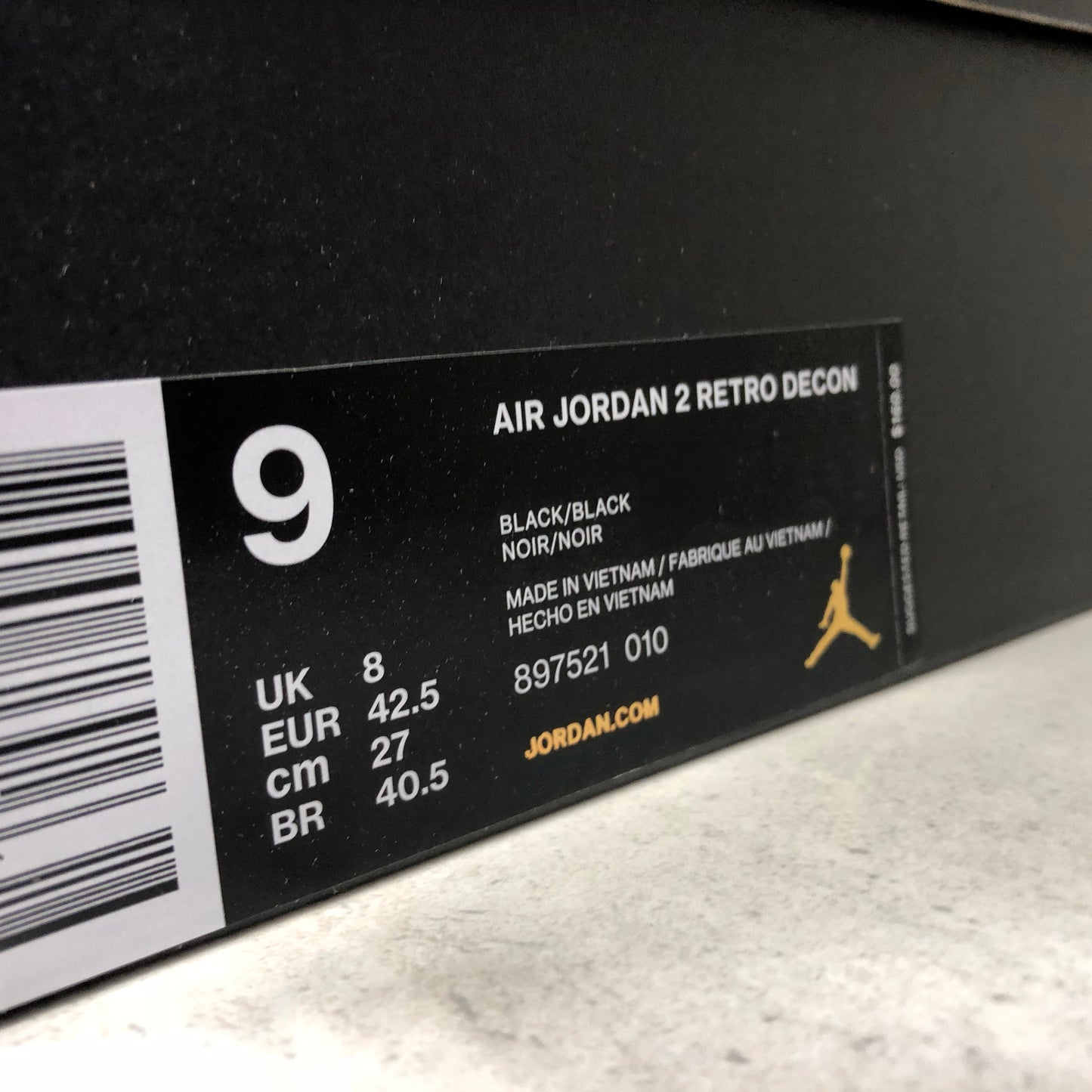Air Jordan 2 Decon Black Suede - 897521 010 - Talla 8/Talla 8.5/Talla 10.5