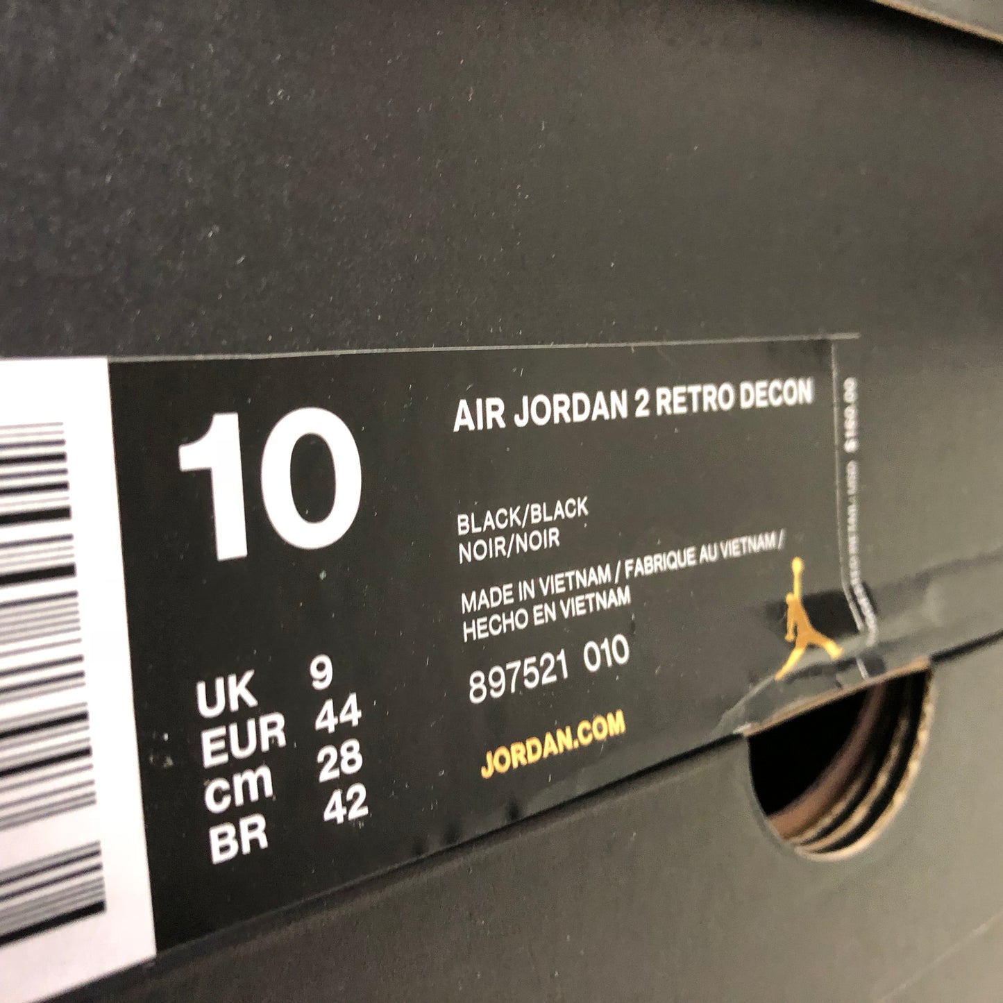 Air Jordan 2 Decon Black Suede - 897521 010 - Talla 8/Talla 8.5/Talla 10.5