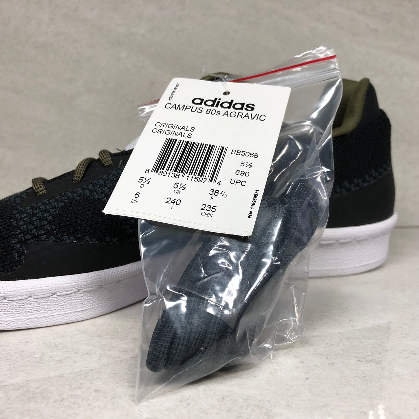 DS Adidas Consortium x Norse Projects Campus 80s PK Agravic Taille 6 Noir/Blanc BB5068