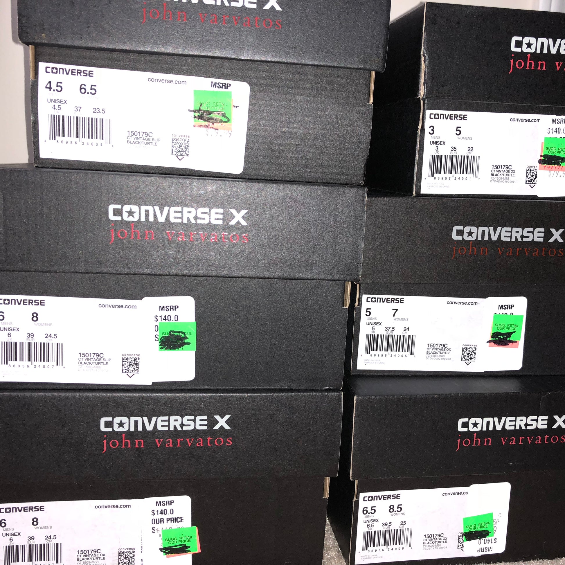 DS Converse Chuck Taylor Coated Canvas Low Top Size 3-6.5M/5-8.5W Black 150179C - Converse